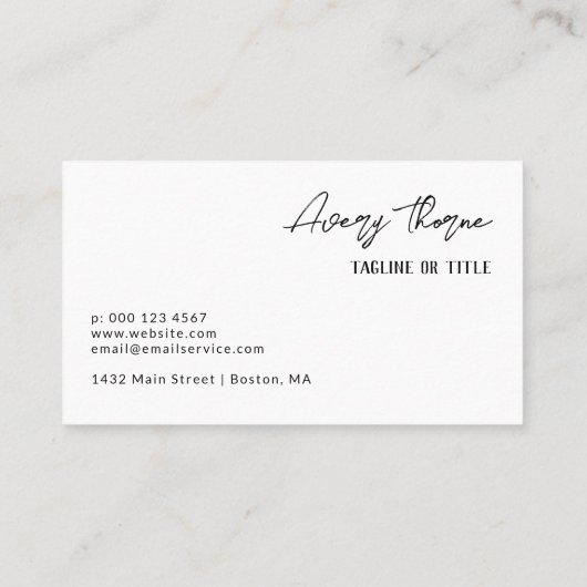 シグネチャースクリプト内の黒い鹿のシルエット名 名刺 (裏面)