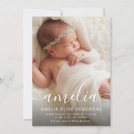 シグネチャースクリプト写真の誕生のお知らせ 招待状