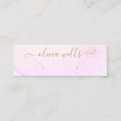 シグネチャースクリプト抽象芸術水彩スタッドイヤリング スキニー名刺 (正面)