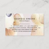 シグネチャースクリプト抽象芸術水彩金ゴールドネイビー 名刺 (裏面)