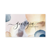 シグネチャースクリプト抽象芸術水彩金ゴールドネイビー