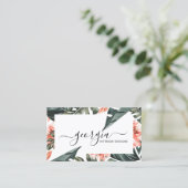 シグネチャースクリプト水彩熱帯緑 名刺 (スタンド正面)