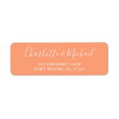 シグネチャースクリプト結婚ピーチの差出人住所 ラベル (正面)