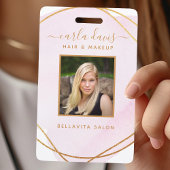 シグネチャースクリプト赤面ピンクウォーター色金ゴールド円 バッジ