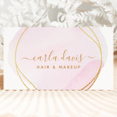 シグネチャースクリプト赤面ピンクウォーター色金ゴールドQR 名刺