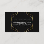 シグネチャースクリプト黒と金ゴールド幾何学模様 名刺 (裏面)