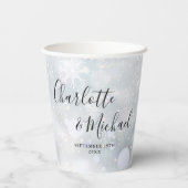 シグネチャースクリプト ウィンター スノーフレーク ウェディング 紙コップ (裏面)