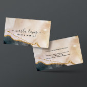 シグネチャースクリプト ウォーターカラー ピンク ブラック ゴールド マーブル 名刺