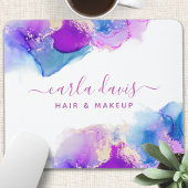 シグネチャースクリプト パープルブルー アルコールインク マウスパッド