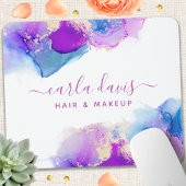 シグネチャースクリプト パープルブルー アルコールインク マウスパッド