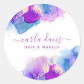 シグネチャースクリプト パープルブルー アルコールインク ラウンドシール (正面)