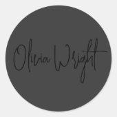 シグネチャースクリプト、プロフェッショナルブラックをブラック ラウンドシール (正面)