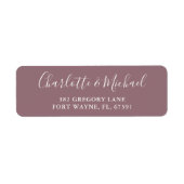 シグネチャースクリプト モーブ ウェディング 返信住所 ラベル (正面)
