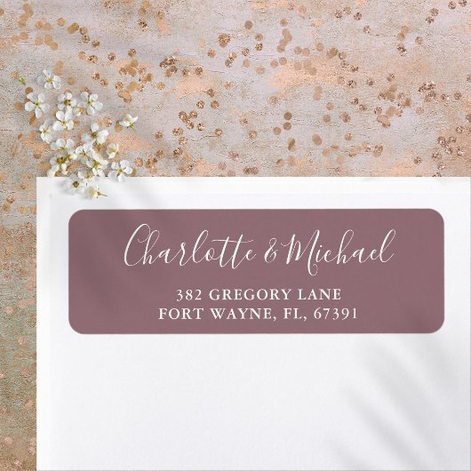 シグネチャースクリプト モーブ ウェディング 返信住所 ラベル