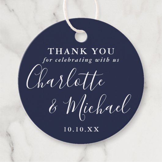 シグネチャースクリプトNavy Blueありがとう フェイバータグ (正面)