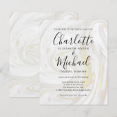 シグネチャースタイルの名前が特徴の、エレガントなマーブル ウェディング招待状 (正面/裏面)