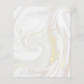 シグネチャースタイルの名前が特徴の、エレガントな予算結婚式招待状。ゴールドとグレーの大理石の背景に、 (裏面)