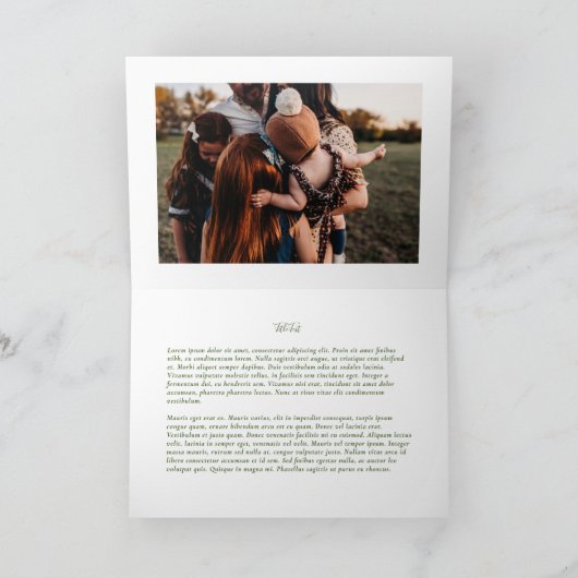 シグネチャーツリ独身のー写真折り畳みホリデーカード シーズンカード (内部)