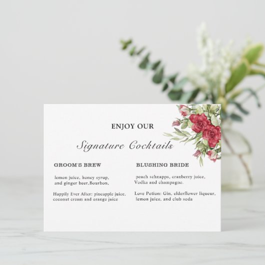 シグネチャードリンクの看板テンプレート エンクロージャーカード (スタンド正面)