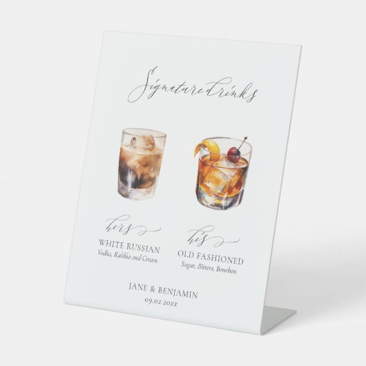 シグネチャードリンクを変更でき結婚る 台座サイン (正面)