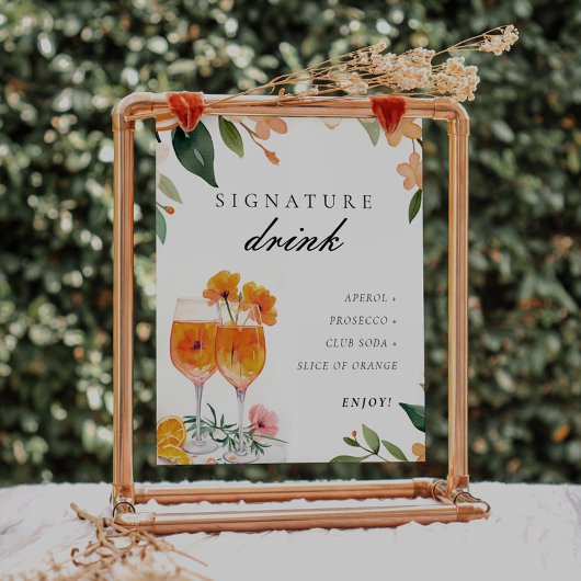 シグネチャードリンクアペロルスピリッツブライダルシャワー標識 ポスター