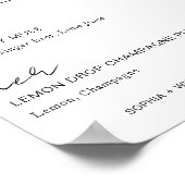 シグネチャードリンクウェディングパーティーバーメニュー彼の彼女 ポスター (角)