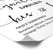 シグネチャードリンクウェディングレセプションユーカリ金ゴールド ポスター (角)