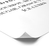 シグネチャードリンクウェディングレセプションレモンの看板 ポスター (角)