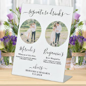 シグネチャードリンクエレガントカスタムバー写真結婚 台座サイン