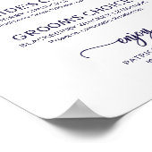 シグネチャードリンクエレガントズシックなネイビーブルーサイン ポスター (角)