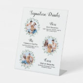 シグネチャードリンクエレガントペット結婚の3枚の写真 台座サイン (正面)