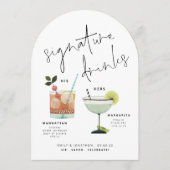 シグネチャードリンクカスタムズカクテルアーチバーサイン 招待状 (正面)