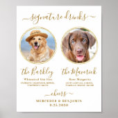 シグネチャードリンクカスタムズ写真金ゴールドペットズ結婚バー ポスター (正面)