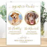 シグネチャードリンクカスタムズ写真金ゴールドペットズ結婚バー ポスター<br><div class="desc">シグネチャードリンク！書道シンプルもエレガント、この特徴的な飲み物バーの看板は、お好みの飲み物と一緒に二つのカクテル「新婦」と「新郎パーソナライズされた」を備えている。ペットカスタマイズ写真、犬の写真、婚約写真やカップルの写真、名前やシグネチャードリンクとお気に入りのこのエレガントな結婚式のサイン！ペットカスタマイズのシグネチャードリンクの写真もお気に入りのペット用に結婚も！犬や猫の写真でパーソナライズ。COPYRIGHT © 2020 Judy Burrows,  Black Dog Art - All Rights Reserved.シグネチャードリンクカスタム金ゴールドペットの結婚バーポスター</div>