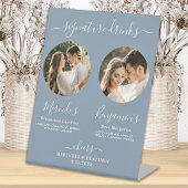 シグネチャードリンクカスタムフォトダスティブルー結婚ズ 台座サイン