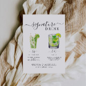 シグネチャードリンクサインテンプレート、シグネチャーカクテル 招待状