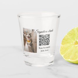 シグネチャードリンクスキャンQRコード追加ペットの写真名 ショットグラス