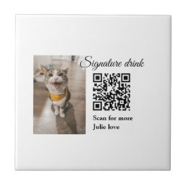 シグネチャードリンクスキャンQRコード追加ペットの写真名 タイル
