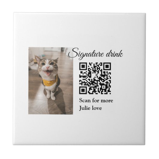 シグネチャードリンクスキャンQRコード追加ペットの写真名 タイル (正面)