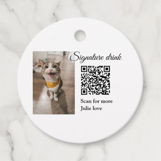シグネチャードリンクスキャンQRコード追加ペットの写真名 フェイバータグ (正面)