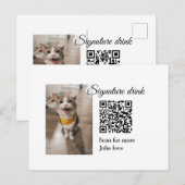 シグネチャードリンクスキャンQRコード追加ペットの写真名 ポストカード (正面/裏面)