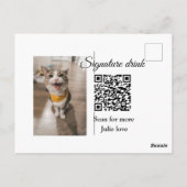 シグネチャードリンクスキャンQRコード追加ペットの写真名 ポストカード (裏面)