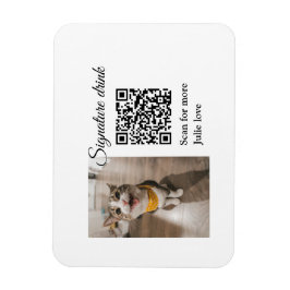 シグネチャードリンクスキャンQRコード追加ペットの写真名 マグネット
