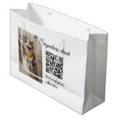 シグネチャードリンクスキャンQRコード追加ペットの写真名 ラージペーパーバッグ (正面アングル)