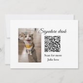 シグネチャードリンクスキャンQRコード追加ペットの写真名 招待状 (裏面)