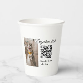 シグネチャードリンクスキャンQRコード追加ペットの写真名 紙コップ