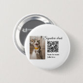 シグネチャードリンクスキャンQRコード追加ペットの写真名 缶バッジ (正面&裏面)