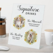 シグネチャードリンクスヒマワリ結婚ペットの写真のペデス 台座サイン (インサイチュ)