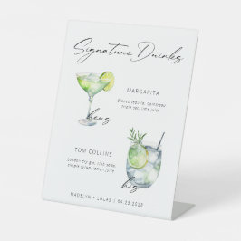 シグネチャードリンクズミニマル白黒 台座サイン