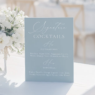 シグネチャードリンクダスティブルー&ホワイト結婚ズメニュー